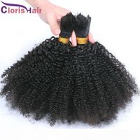 Wholesale Brazilian Afro Kinky Curly Braiding Hair No Weft Cheap Unprocessed Kinky Curly Human Hair Extension in Bulk Bundles Deals For Micro Braids