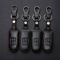 Wholesale Keychains Hand Stitched Leather Car Keychain For Mazda CX CX5 CX CX CX Axela Button Smart Remote Key Cover Case