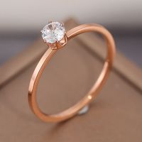 Wholesale Stainless Steel Rings for Women Little Round Crysral Gold Color Wedding Engagement Ring Jewellry Zircon Romantic Fashion Jewelry