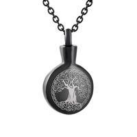 Wholesale Pendant Necklaces Round Tree Of Life Memorial Ashes Lockets Stainless Steel Cremation Jewelry Mini Casket Keepsake Necklace Souvenir