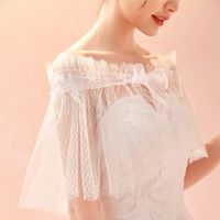 Wholesale Wraps Jackets Bride Wedding Dress Lace Tulle Shawl Word Shoulder Accessories Cover Arm Spring And Summer Style