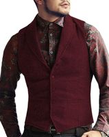 Wholesale Men s Vests Suit Vest Made to Order Burgundy Wedding Prom Waistcoat