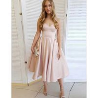 Wholesale AE945 Satin Pink Cocktail Dresses Short Women Formal Party Prom Dresses Homecoming Vestidos De Gala Champagne Graduation Gowns Y0706