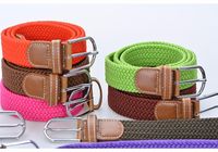 Wholesale Amazon Men Braided Fabric Elastic Woven Stretch Jeoans Belts