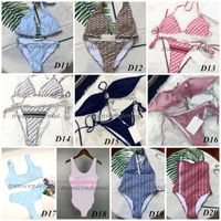 Wholesale Mix styles Swimsuit Full Letters Printed Bikini Set Women Fashion Swimwear IN Stock Bandage Sexy Bathing Suits With pad tags For Holiday