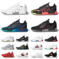 Wholesale Authentic Nmd R1 V2 Men Women Running shoes Human Race sports sneakers Aqua Tones Gradient Neon atmos Bee Oreo japan Dazzle Pharrell Williams womens mens trainers