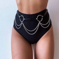 Wholesale Leather Body Harness Chain Belt Sexy Body Chain Women Straps Girls Rave Waist Jewelry Fashion Accessory Q2