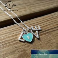 Wholesale Light luxury jewelry love heart shaped enamel necklace pendant women S925 sterling silver original sweet romantic holiday gift