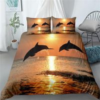 Wholesale Bedding Sets Sunset Gaming Dolphins d Set Single Twin Double Queen King Cal Size Bed Linen