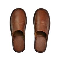 Wholesale Genuine Cow Leather Slippers Indoor Non slip Men and Women Home Fashion Casual Single House Shoes TPR Soft Soles Spring Autumn