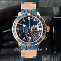 Wholesale Diver LE HAMMER Miyota Quartz Chronograph Mens Watch Rose Gold Blue Red Shark Dial Rubber Strap With Pattern Puretime PTUN Stopwatch Watches F024e5