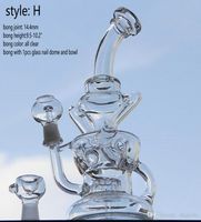 Wholesale New double recycler bong two functions water pipe hot sell oil rig glass pipe
