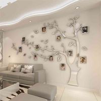 Wholesale Wall Stickers Tree Po Frame Sticker DIY Mirror Wall Decal Home Decoration Living Room Bedroom Poster TV Background Wall Decor