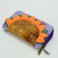 Wholesale Wallets Ringing National Style Long Wallet Women s Double Zipper Tie dyed Sunflower Hand Bag Mobile Phone