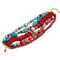 Wholesale GuaiGuai Jewelry Strands Pearl Blue Turquoise Coral Agate Lapis Crystal Bracelet For Women Real Lady Fashion Jewellry