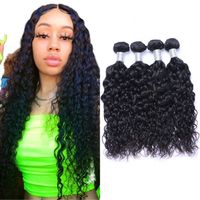 Wholesale Indian Water Wave Human Hair Bundles Weaves Double Weft Wet and Wavy Natural Extension for Black Women