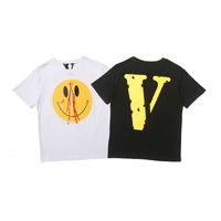 Wholesale Fashion Brand Smiley Face Expression Big v Commemorative Limited Short Sleeve T shirt European Version Men and Women Loose Lovers Size