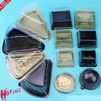 Wholesale 50pcs Mini Cake Boxes And Packaging Box Transparent Plastic For With Lid Egg Yolk Puff Mooncake Clear Packing Gift Wrap