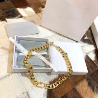 Wholesale fashion letter Unisex necklace Mans C Chains Cuban D Clavicle Hiphop Non Fading Jewelry Factory brass plated bracelet women hx
