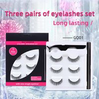 Wholesale False Eyelashes Pairs Self Adhesive Eyeliner Pen Lashes Set Quick Drying No Magnetic With Tweezers Waterproof Liner Makeup Tools