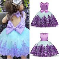 Wholesale Girl s Baby Girl Dress Baptism Dresses for Girls st Year Birthday Party Wedding Gown Bow Decorate Christening Toddler Infant Clothing