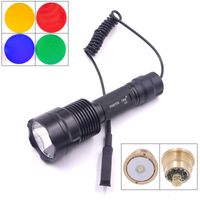 Wholesale 12x7135 Circuit Driver A Mode C12 CREE XP L HI V3 LED On Base Hunting Dual Mode Remote Switch Red Filter Flashlights Torches
