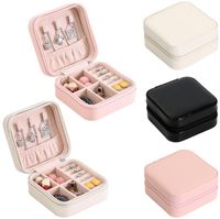 Wholesale Mini Jewelry Display Case Ring Box Cabinet Armoire Portable Organizer Case Travel Storage Jewelry Boxes Colors