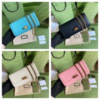 Wholesale Designer new Top quality Genuine leather Wallet for Women Card Holder Long Wallets Makeup mirror Purse Luxury Ladies Fashion Crossbody bag with box