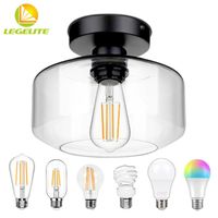 Wholesale Ceiling Lights LEGELITE GX1 Semi Flush Mount Light Industrial Fixture With Clear Glass Shade For Parlor Hallway Entryway