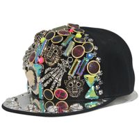 Wholesale cap Adult Hip Hop PUNK Rock Full Spike Studs Rivets Snapback Caps Men Bboy Cool Flat Peaked Baseball Hats