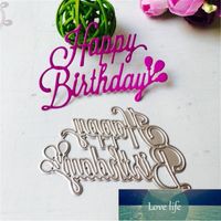 Wholesale Wish Letters Happy Birthday Metal Cutting Dies Stencil Scrapbooking Photo Album Card Paper Embossing Craft Diy Die Cut