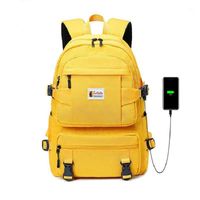 Wholesale Fashion Yellow Backpack Children School Bags For Girls Waterproof Oxford Large Teenagers Schoolbag