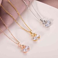 Wholesale Korean sweet gold plated cherry K necklace female new K clavicle chain dign simple fashion accsori