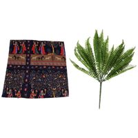 Wholesale Decorative Flowers Wreaths Cotton Linen Fashion Exotic Printed Washable Tablecloth With Branches Green Artificial Plant Persian Leaf Flo