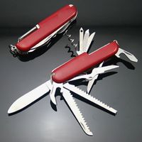 Wholesale Domestic red open multifunctional outdoor equipment stainless steel military camping multi purpose tool life saving knife