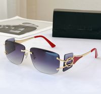 Wholesale Rimless Pilot Sunglasses Gold Red Grey Gradient Vintage Sun Glasses for Men Shades UV Protection Eye Wear with Box