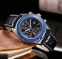 Wholesale Men Luxury watch Quartz Creative Leather Strap Waterproof Military Sports Cool Male reloj Set Auger Stopwatch Premium Clock
