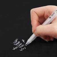 Wholesale 6Pieces White Gel Pen Set mm Fine Tip Sketching Pens for Artists Black Papers Drawing Design Illustration Art Supplies
