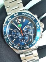 Wholesale Wristwatches Mens Quartz Watch Blue Sports Style High end Racer Chronograph All Stainless Steel Clock Waterproof Luminous Custom Logo Watche