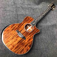 Wholesale Custom Aaaa All Solid Koa Wood Top Cocobolo Back Side Acoustic Guitar with Armrest