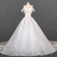 Wholesale Simple And Elegant Beautiful Wedding Dress Sleeveless Appliques Gown Sweetheart A Line Bridal Sweep Train High end Custom Made Stricpless Gown