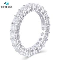 Wholesale Cluster Rings DovEggs Classic K White Gold mm FG Color Moissanite Eternity Wedding Band For Women Gift Ladies Stackable Ring