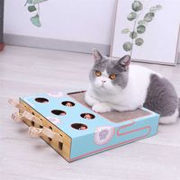 Wholesale Funny Cat Toy Turntable Ball Scratch Board Round Corrugated Paper Grinder Multi Holes Grind Claw Training