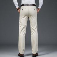 Wholesale Autumn Fashion Men s Straight cut Casual Pants Stretch Business Trousers Male Office Pant Plus Big Size