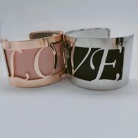Wholesale Classic LOVE Copper Bracelet DIY Double Sided PU Can Be Exchanged Pattern Bangle