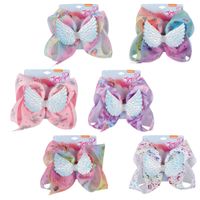 Wholesale Free DHL Colors inch Baby Girls Fashion Angel Wings Hairclip Barrettes Hair Accessories Hairpins Headbands Infant Toddler Headdress for Child Kids