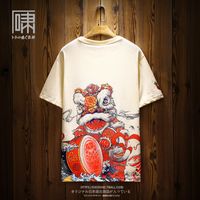 Wholesale Newest Summer Mens T Shirt Womens Man Tees Chinese Styles Printed Short Sleeve Tee Men s National Style Lovers Wear Chinatown Size M XL