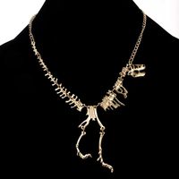 Wholesale Gothic Tyrannosaurus Chains Necklace Women Rex Skeleton Dinosaur Pendant Charm Dragon Bone Collares Jewelry Necklaces