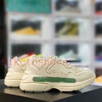 Wholesale Rhyton Sneaker Italy Designers Shoe apple strawberry duck mouth print Luxurys Shoes Red Green ivory leather thick sole s casual chunky Sneakers