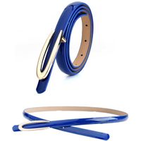 Wholesale Metal Buckle Thin Belt Fashion Wild Women Leather Belt Red Blue Pink White Skinny Straps Waistband Female Dress Accessories P0817